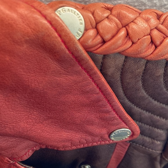 JEAN PAUL GAULTIER FOR TARGET GENUINE LAMB LEATHER MOTORCYCLE JACKET W/CONTRAST - Picture 9 of 11